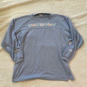 Baby Blue Floral Sweatshirt 🦋